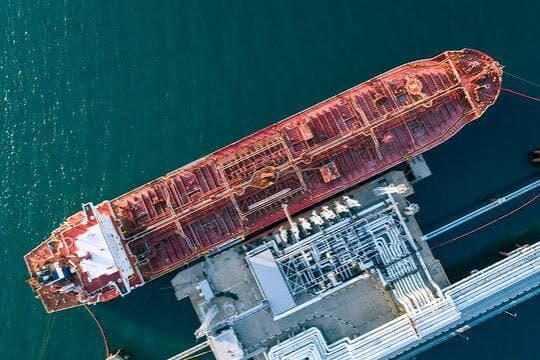 Oil tanker at port